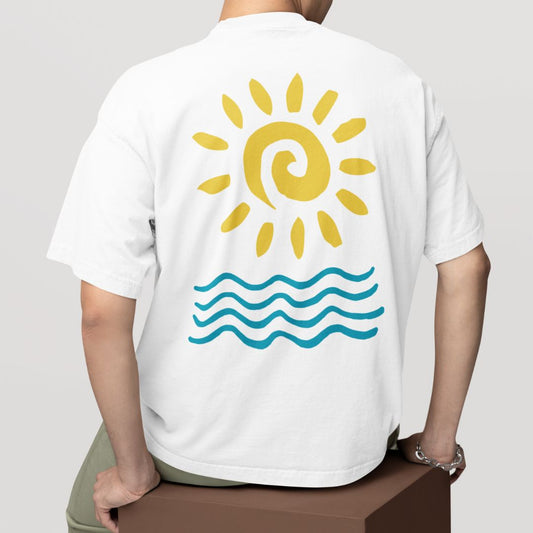 Beach Waves | Boxy Men T-shirt | Printed