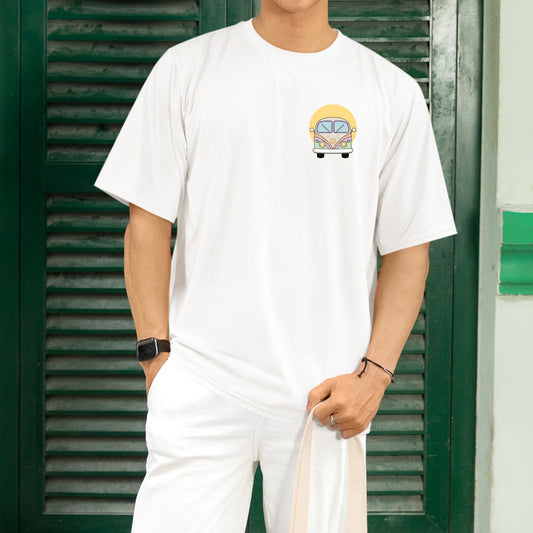 Sunny Camper Van | Boxy Men T-shirt | Printed